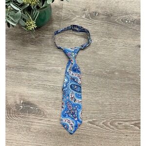Peppercorn kids Blue patterned necktie. S/M (10")